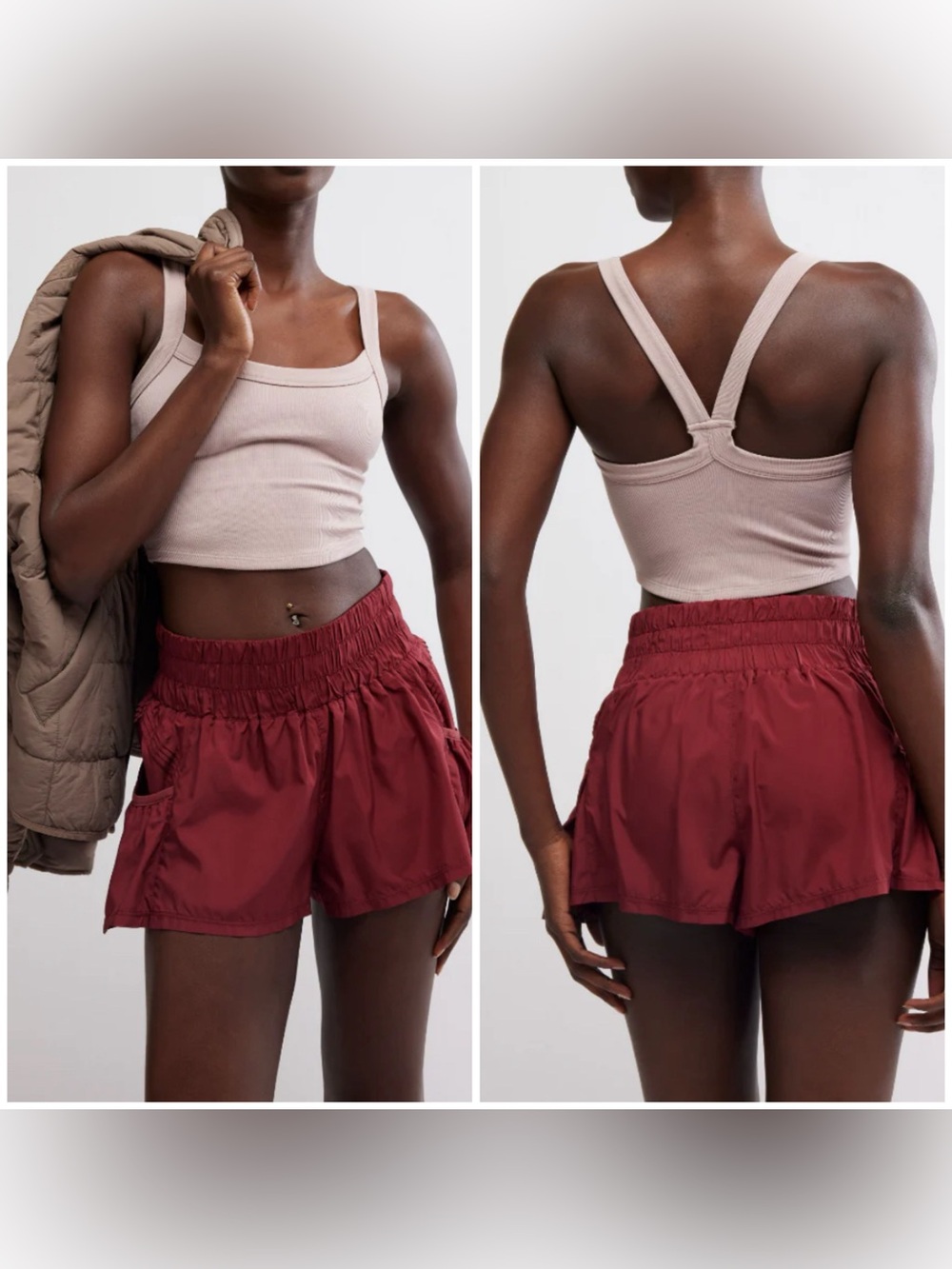 NWT Free People FP Movement All Clear Solid Cami - rose quartz pink - XL